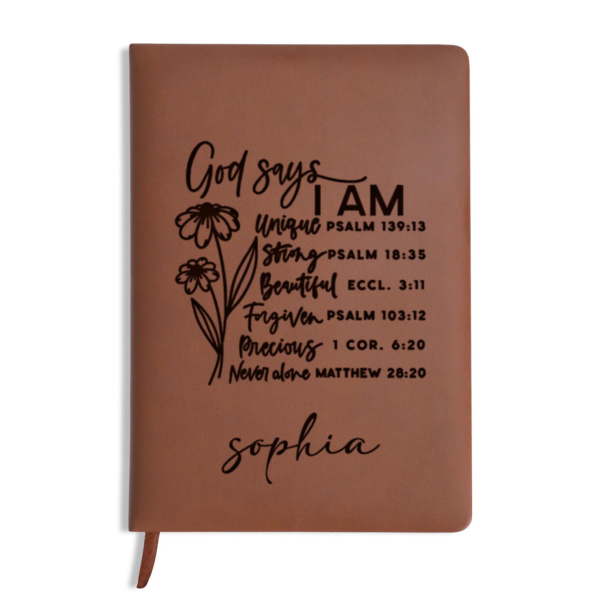 Personalized Christian Journal with Inspirational Bible Verses, Bible Journal Notebook, Religious Gift, First Communion Gifts, Pastor Gifts, Retirement, Birthday. NBLAF01